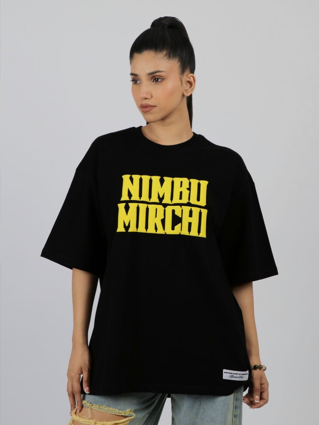 No Nazar Printed Oversized Cotton T-shirt