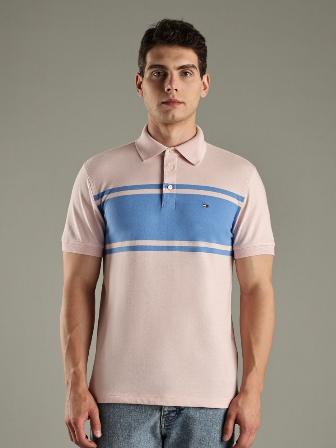 Tommy Hilfiger Slim-Fit Striped Polo Collar Cotton T-shirt