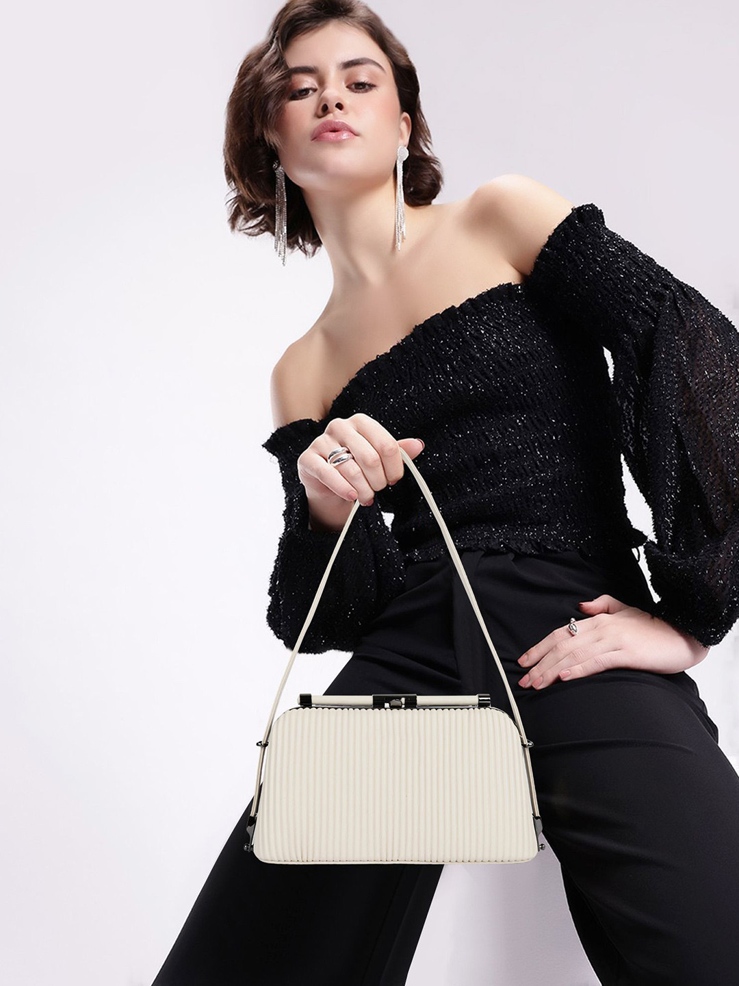 LADY QUINTON Textured Structured Satchel