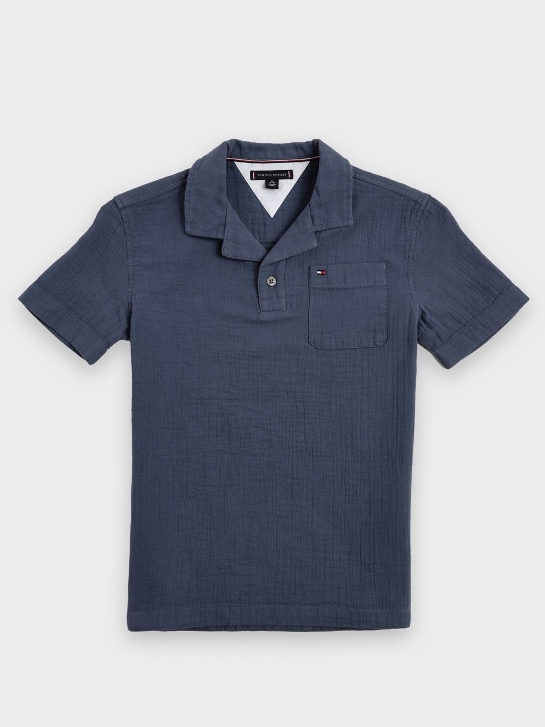 Tommy Hilfiger Boys Outlet Cuban Collar Pure Cotton Shirt