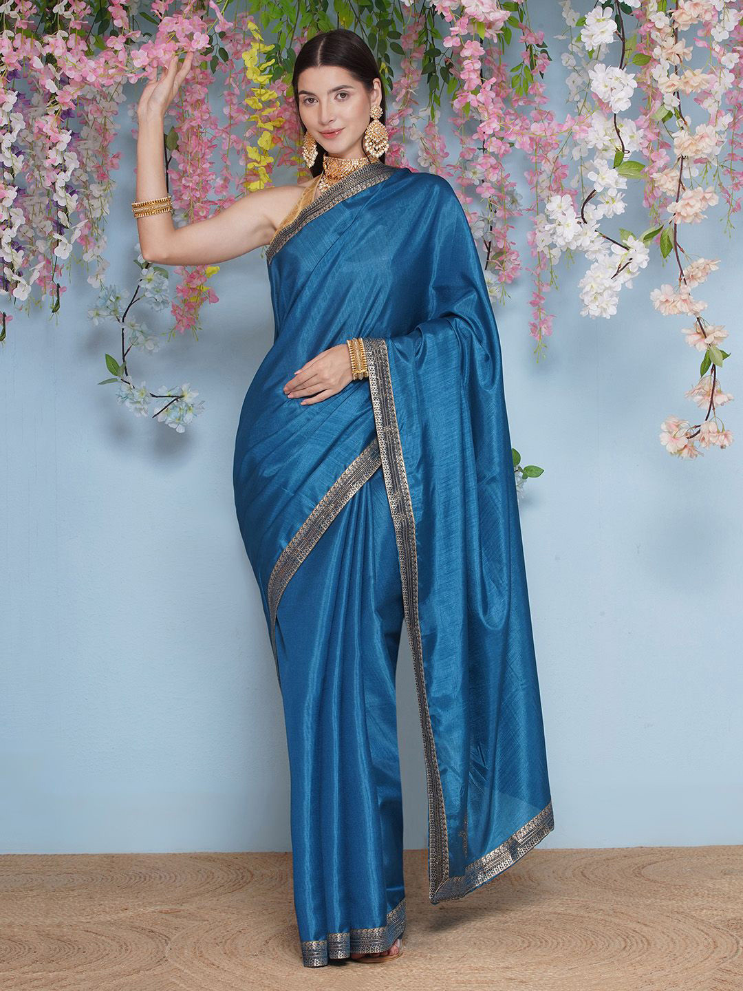 LABEL KASHI Stone Work Zari Saree
