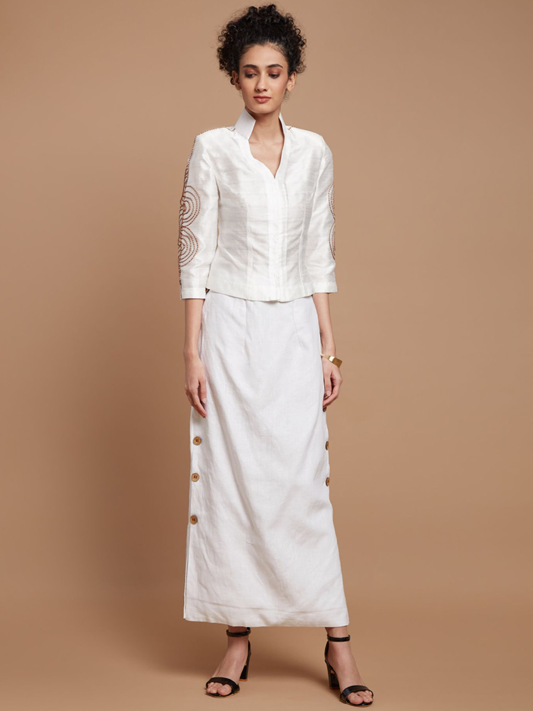 Chhaya Gandhi Design Studio Embroidered Top With Skirt Co-Ords