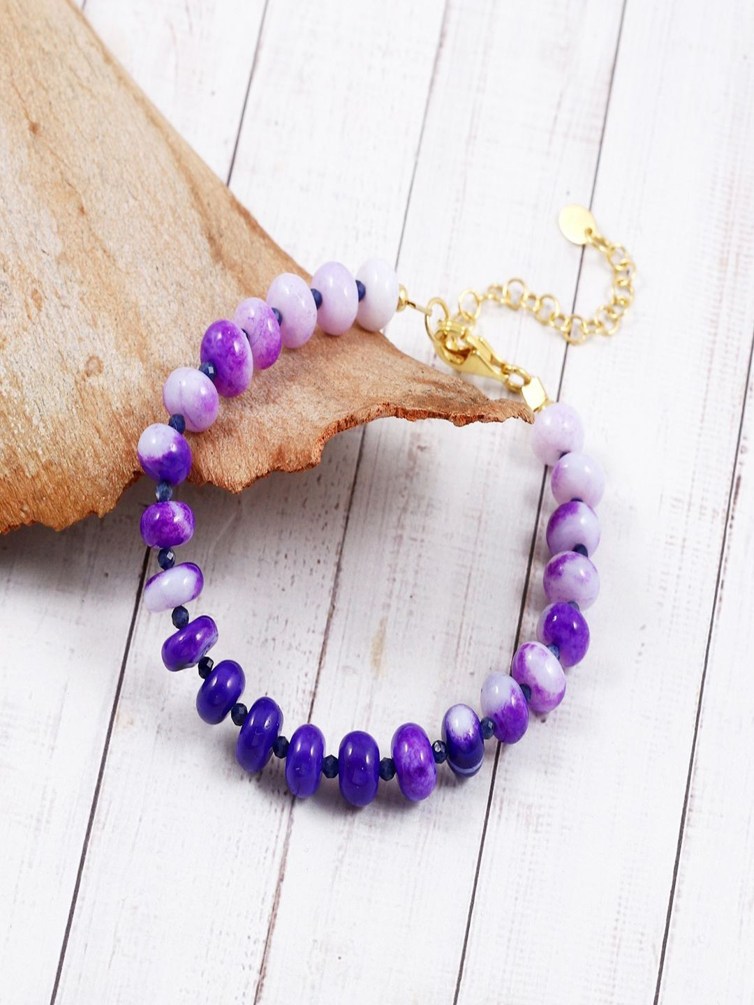 Nirvana Unisex Sterling Silver Opal Handcrafted Gold-Plated Link Bracelet