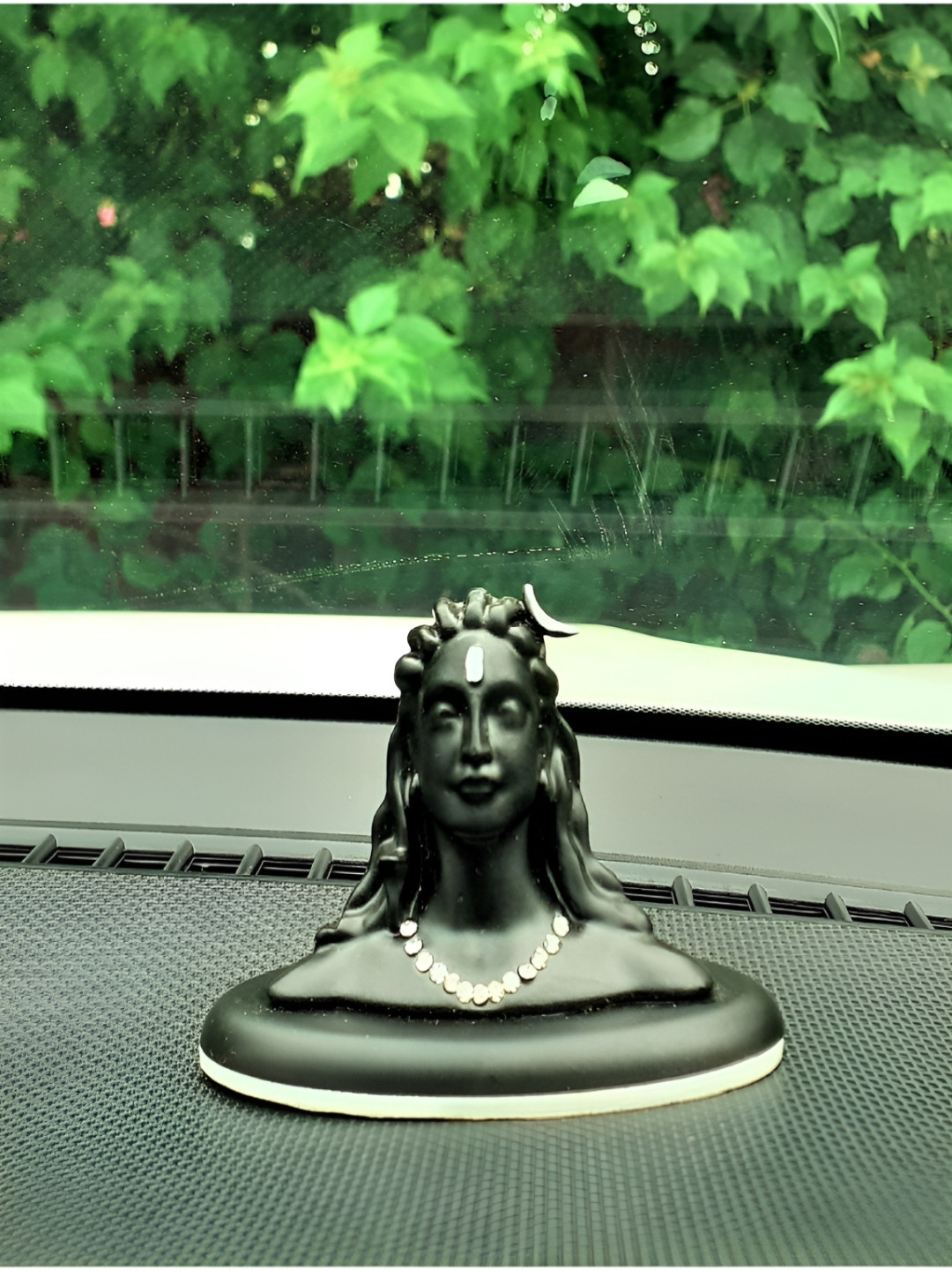 Afterstitch Adi Yogi Lord Shiva Black Polyresin Matte Prayer Room Small Showpiece - 2.4 Inches