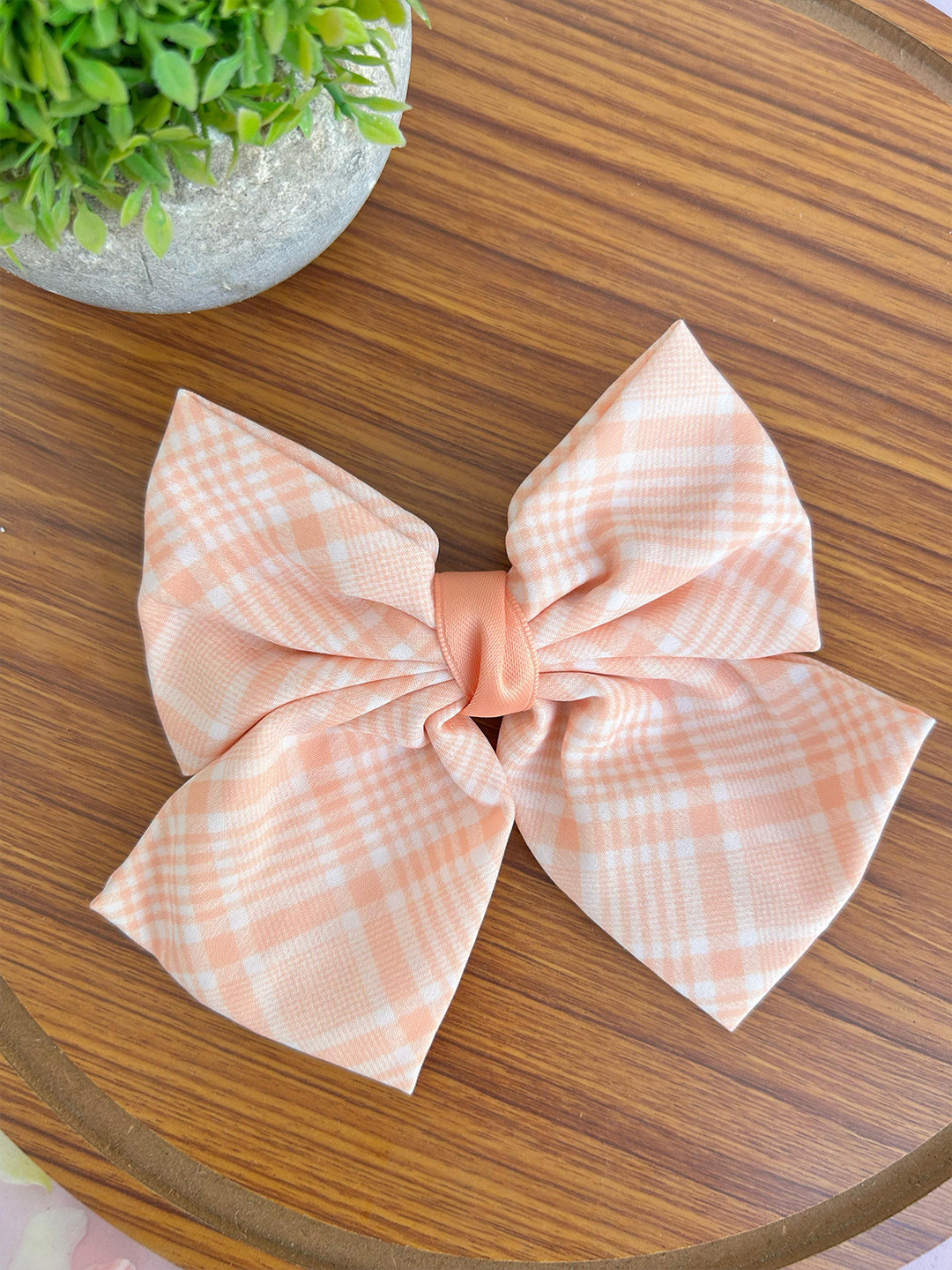 Radhya Accessories Women Checked Jumbo Barrette Hair Bow Clip
