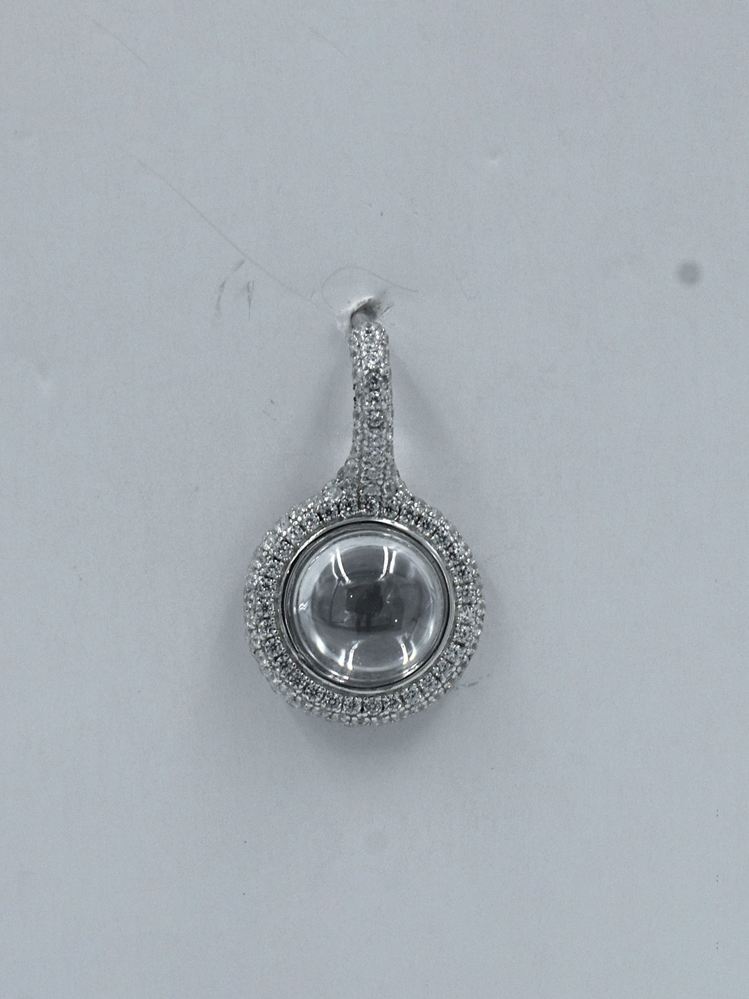 Satlaa 92.5 Sterling Silver Circular Rhodium-Plated Drop Earrings With Encrusted Zirconia