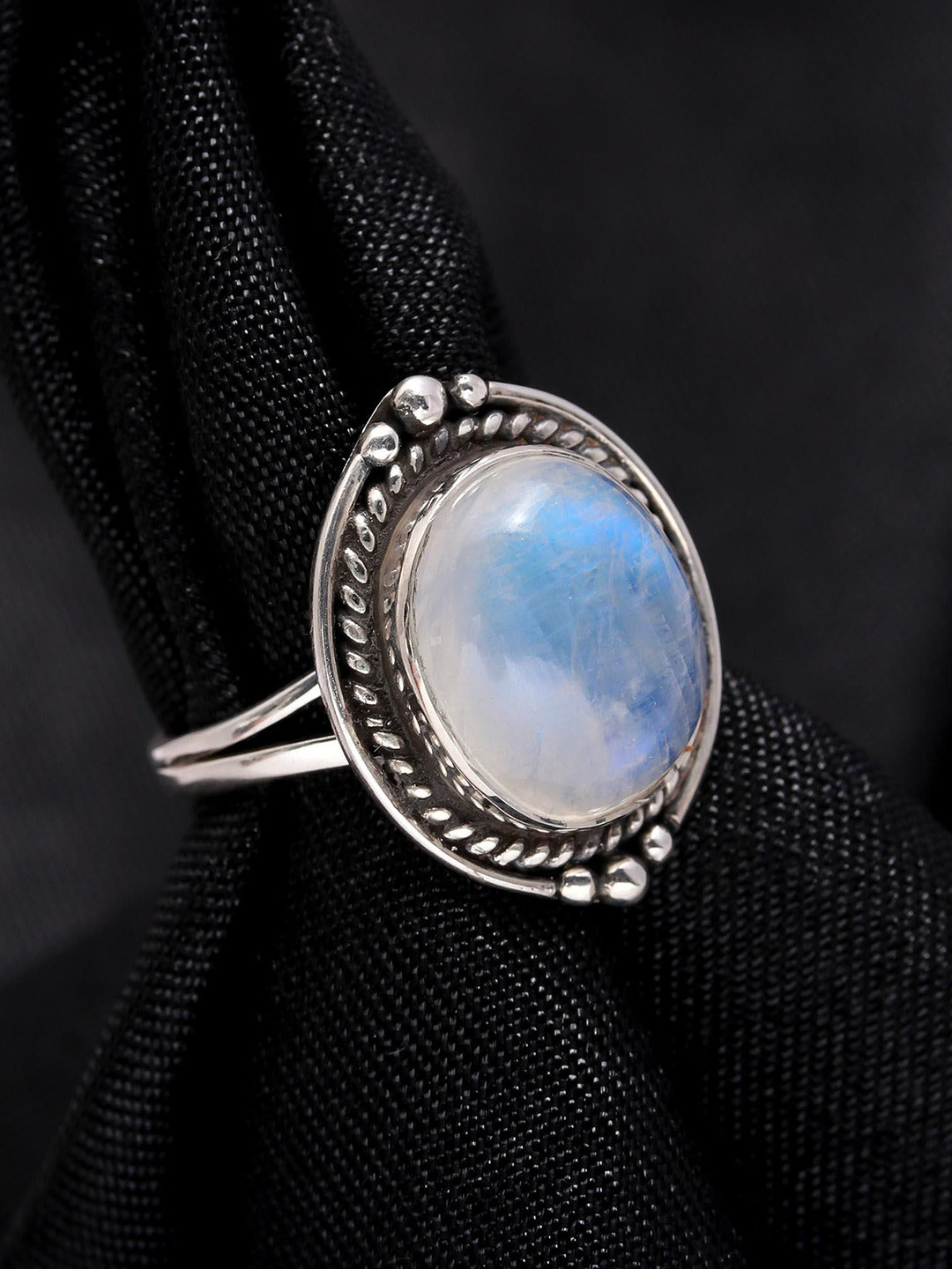 ORO ALMA Rainbow Moonstone Silver Ring