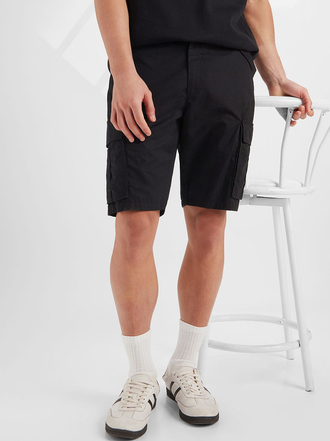 Jockey Groove Men Super Combed Cotton Straight Fit Cargo Shorts With Seven Pockets - MZ08