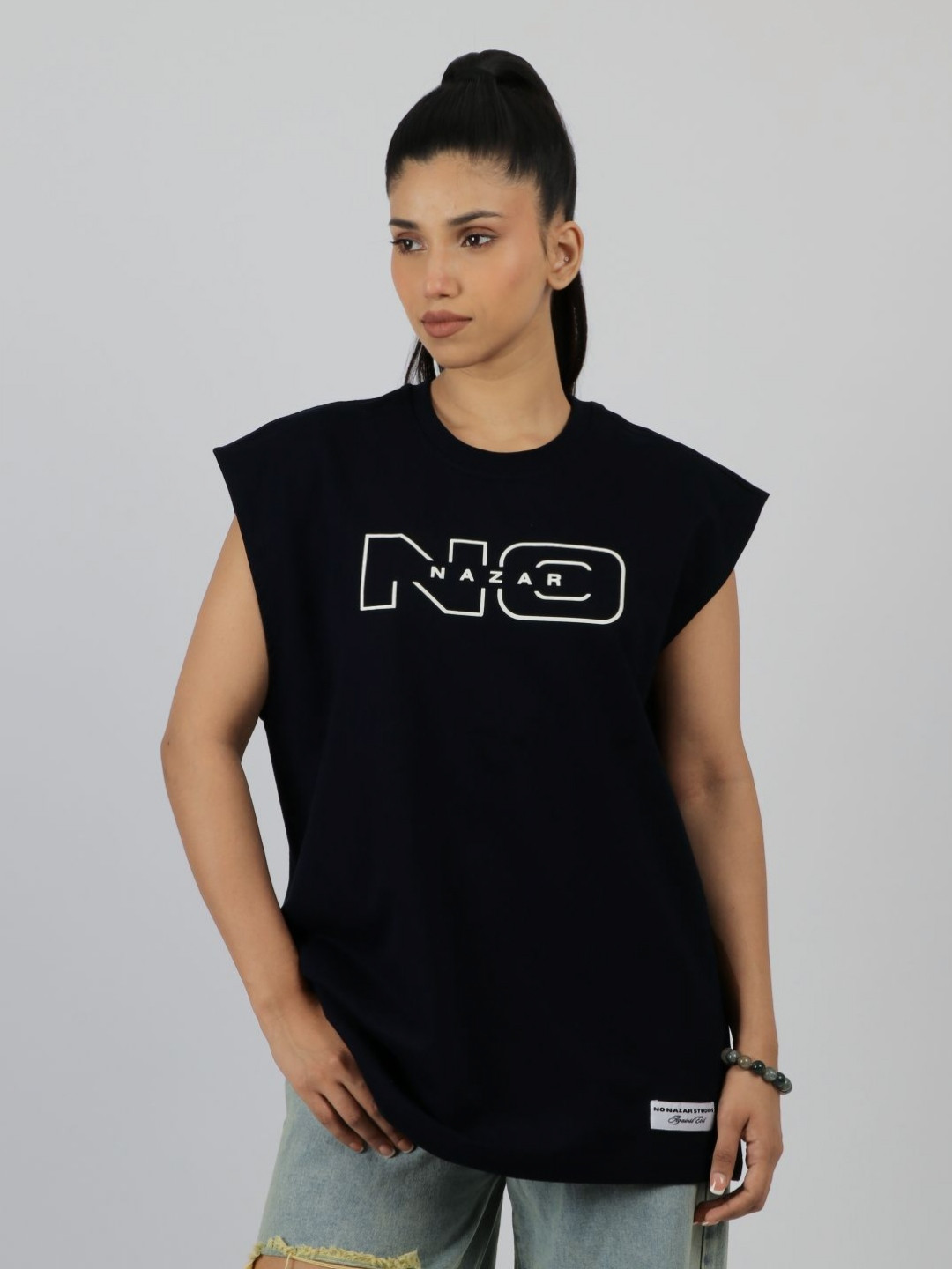 No Nazar Printed Oversized Cotton T-shirt