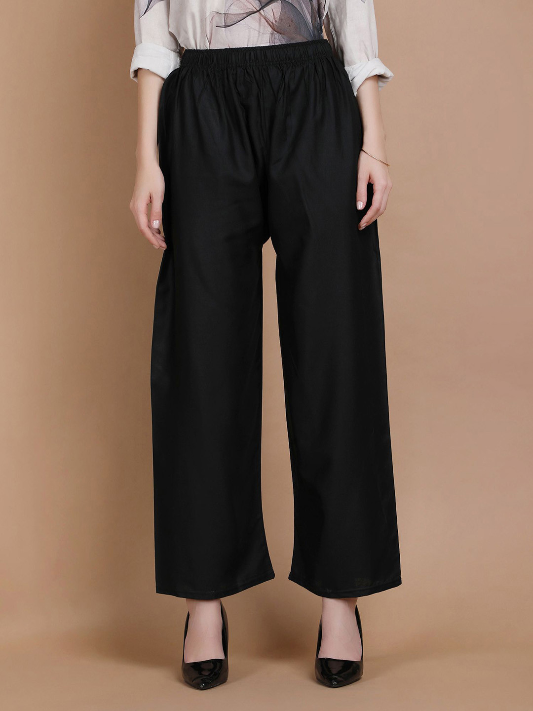 MICHAEL KOVLIN Women Soid Regular Wide Leg Ethnic Palazzos