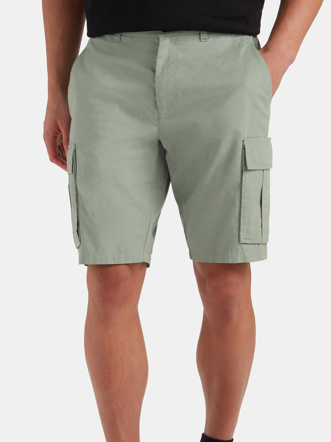 Jockey Groove Men Super Combed Cotton Straight Fit Cargo Shorts With Seven Pockets - MZ08