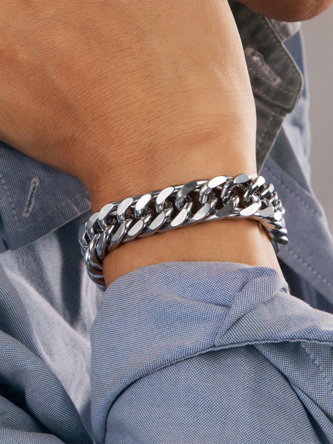 Minprice Men Lobster Closure Stainless Steel Bracelet