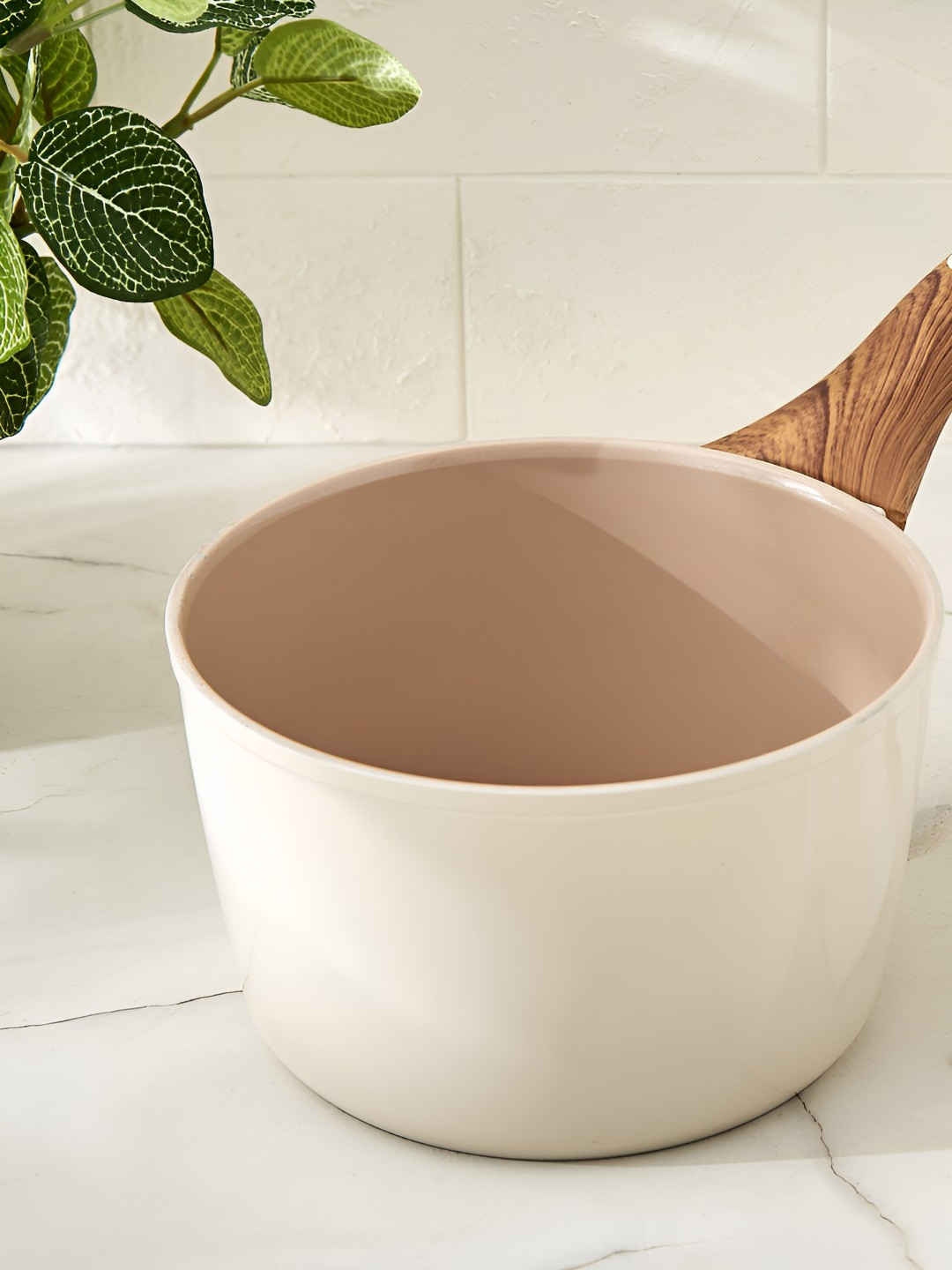 Home Centre Chef's Pride Cream Aluminium Milk Pan