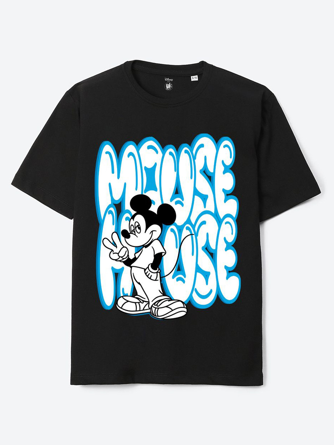 YK Disney Boys Graphic Printed Round Neck Abstract Pure Cotton Oversized Fit T-Shirt