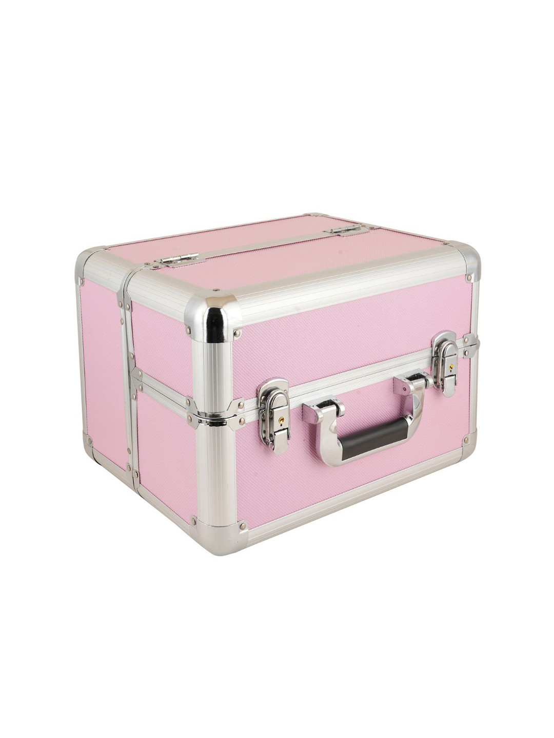 Flingo Pink & Silver-Toned Makeup Expandable Vanity Case