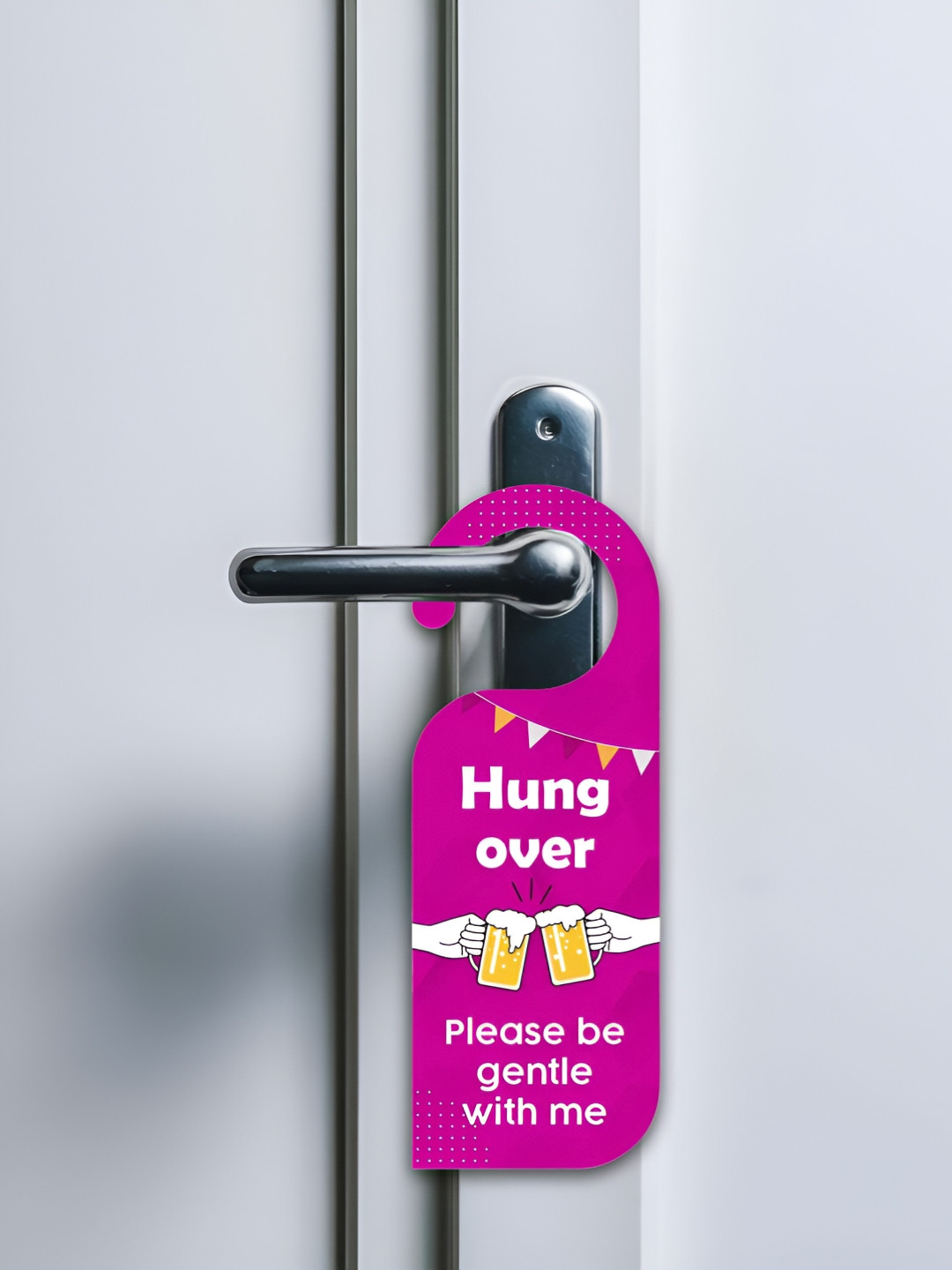 THE QUIRKY HOME Pink & White Hung Over Please Be Gentle With Me Door Hanger
