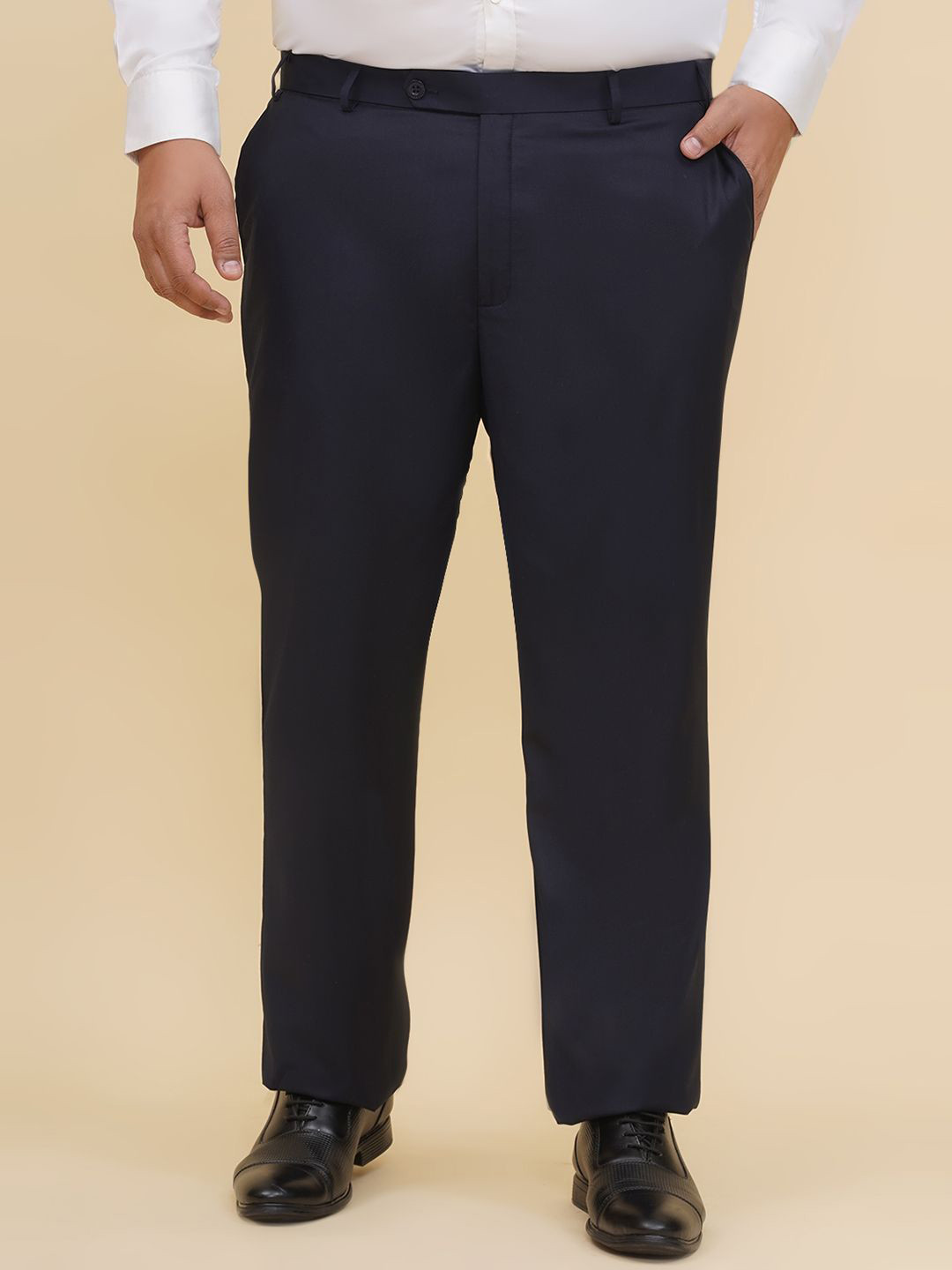 John Pride Plus Size Men Easy Wash Cotton Formal Trousers