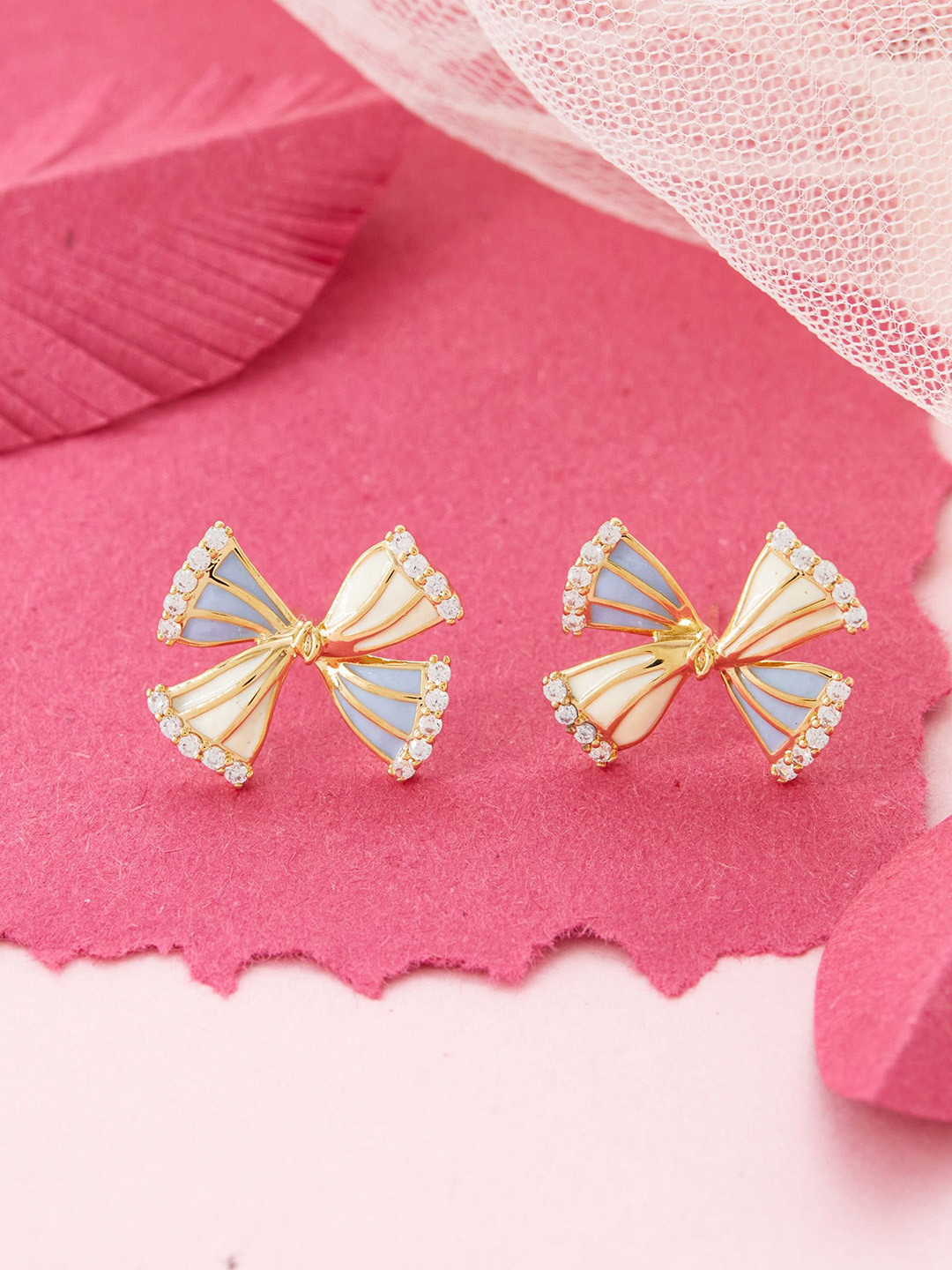 GC Jewelery Copper Gold-Plated Artificial Stones Chunky Quirky Studs