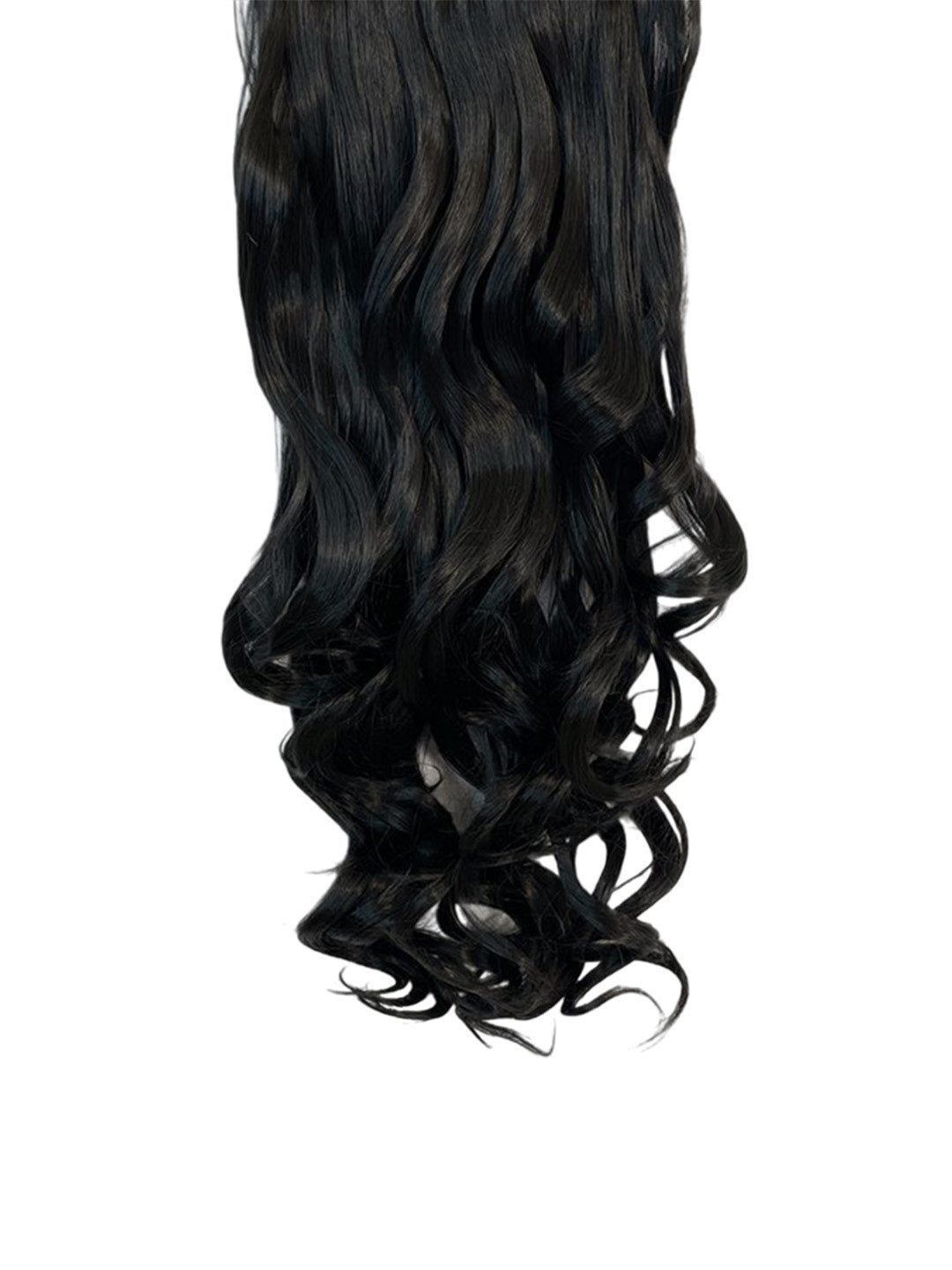 AHS Clip-In Curly Toupee Hair Extension - Black - 30 cm