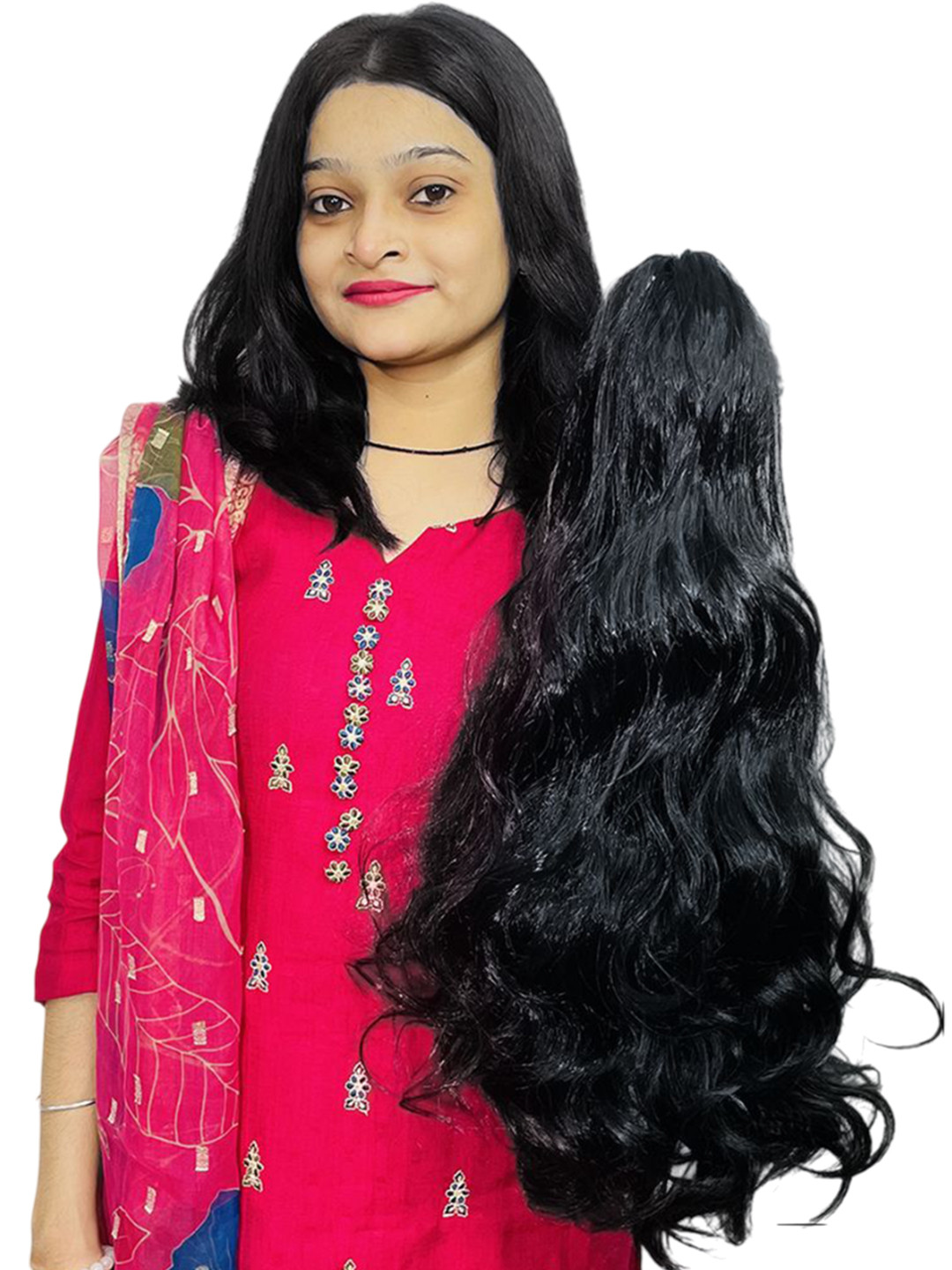 AHS Halo Curly Ponytail Hair Extension - Black - 22 Inch