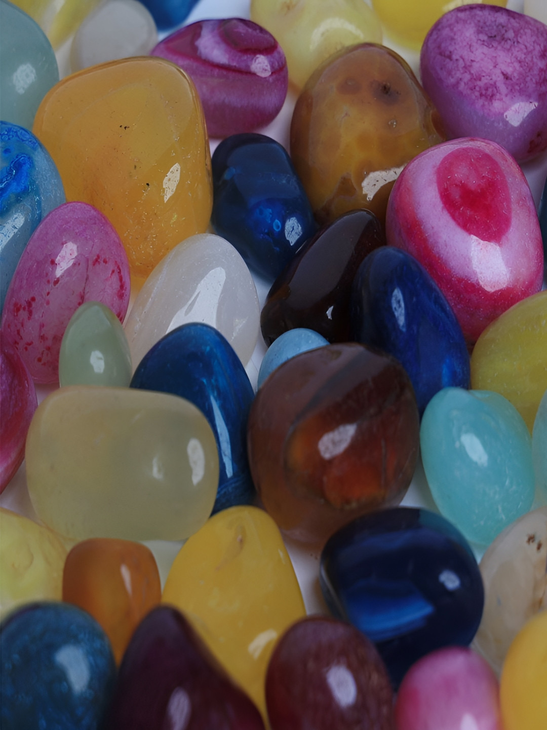 VANNEF(r) BlueGlossy Onyx Pebbles Stones for Home Table Decoration and Vase Fillers