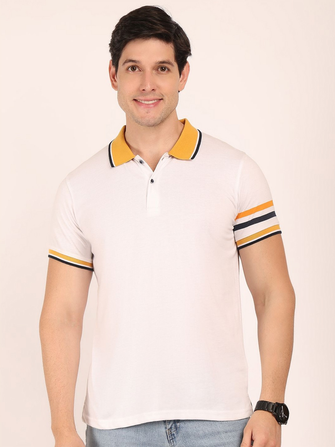 BUNCH OF BAD Polo Collar Cotton T-shirt