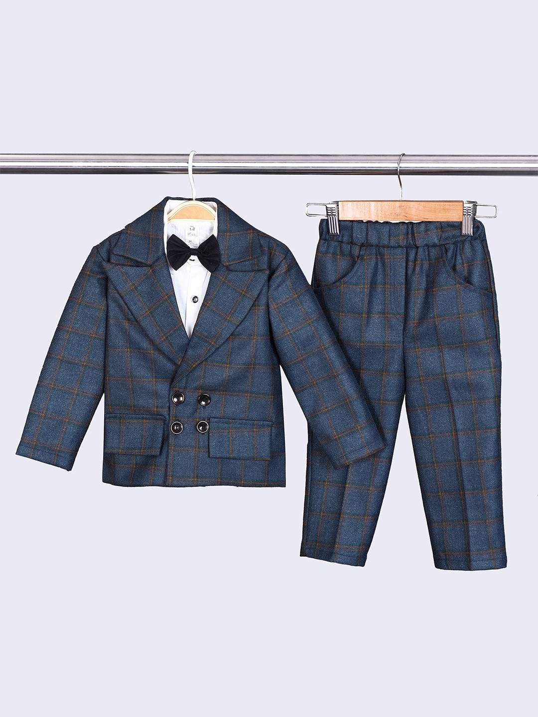 Hikuj Boys Checked 3 Piece Suit