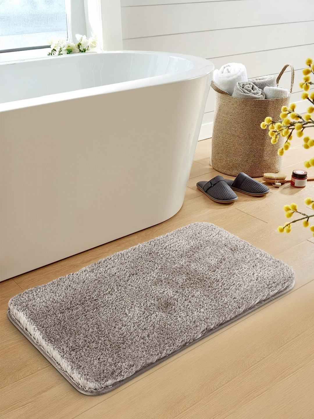 OBSESSIONS Taupe-Colored 2400 GSM Non-Slip Bath Rugs
