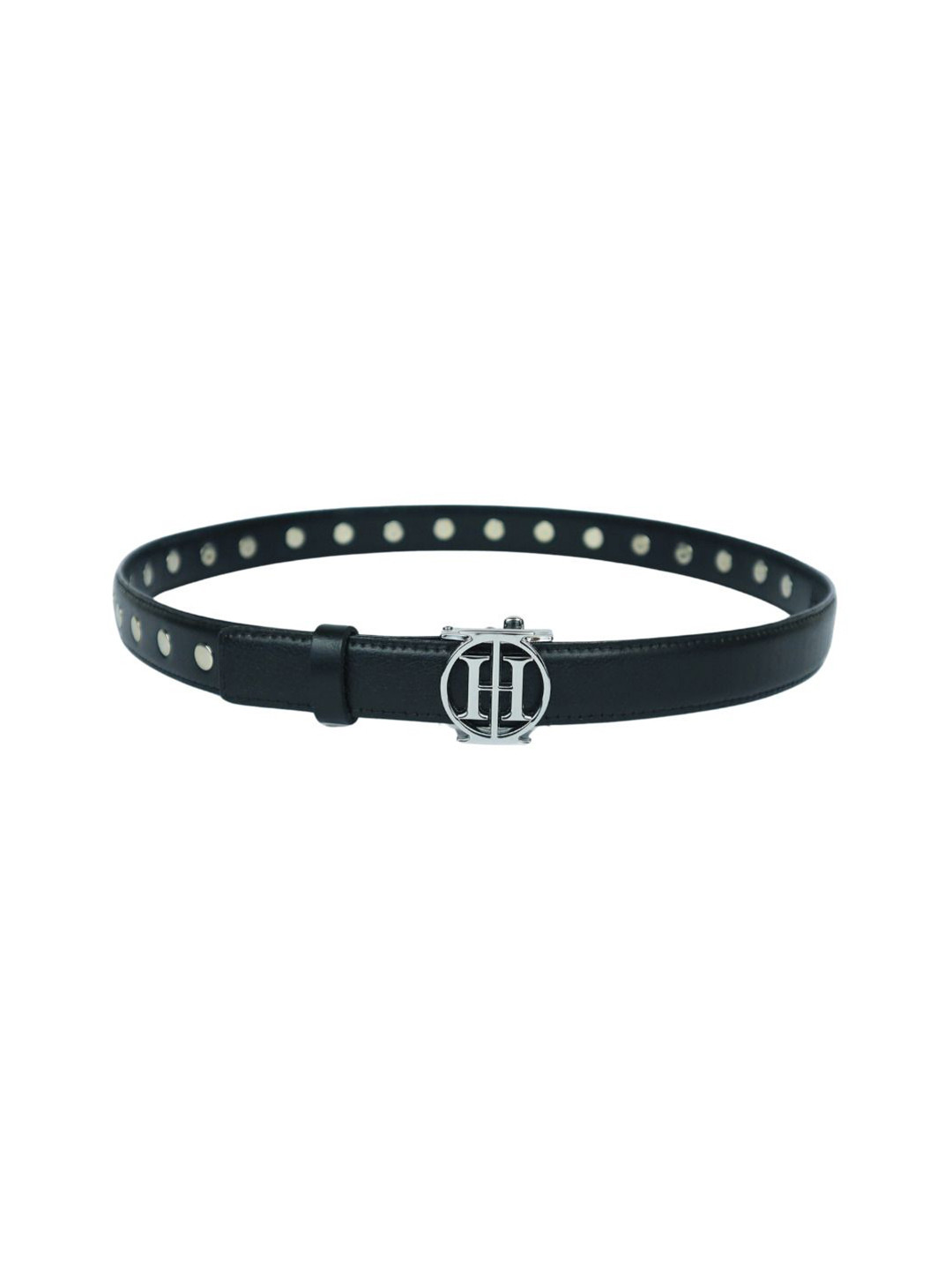 House of Inara Women Embellished Leather Belt With Slider Buckle