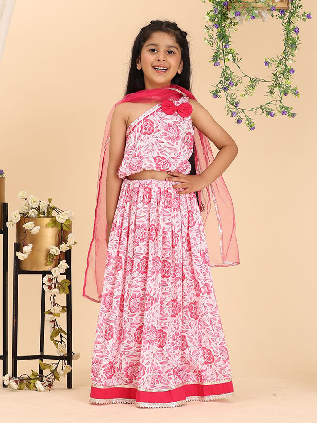 Cutiekins Girls Printed Ready to Wear Lehenga & Blouse With Dupatta