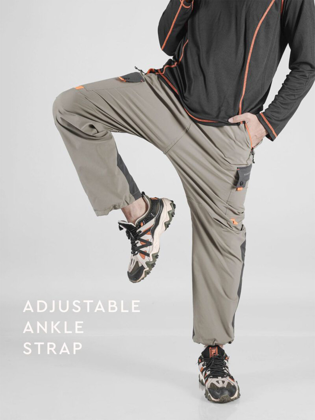 BOMBAY TROOPER Men Relaxed Mid Rise Easy Wash Quick-Dry Stretchable Cargo Hoppers Joggers