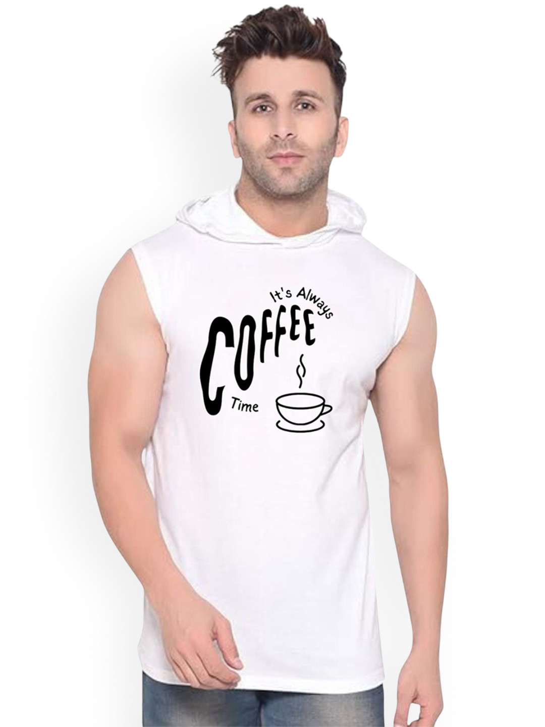 Fashnobic Its Coffee Time Printed Gym Vest K__print-60_gym_vest_white