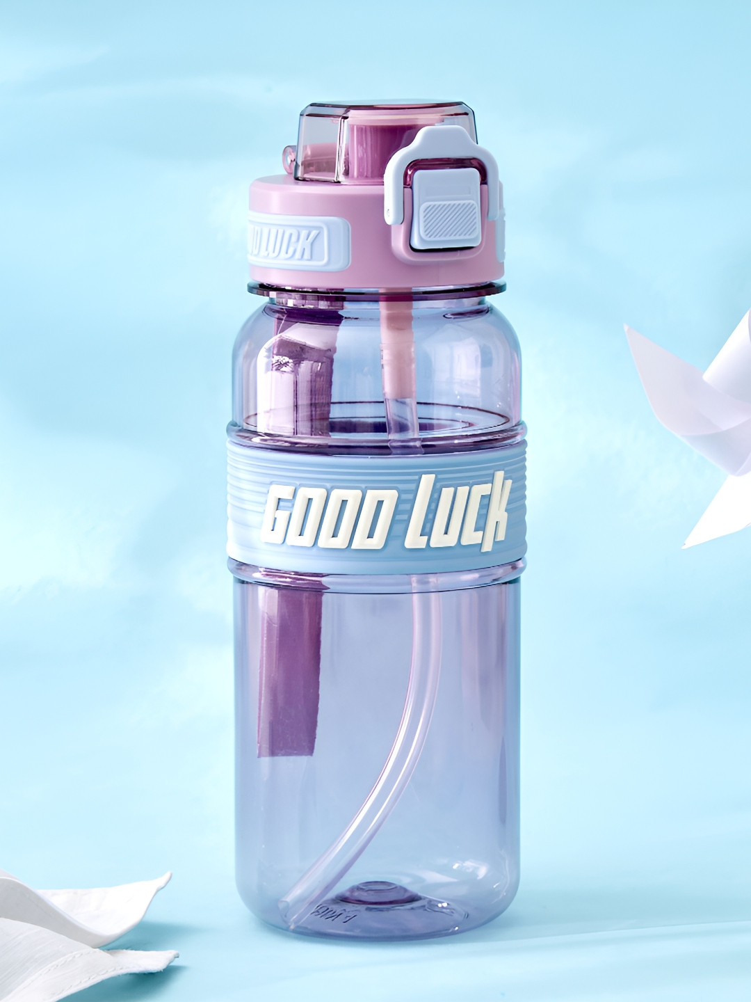 Home Centre Purple Typography Plastic Spill Proof Sipper - 850ml