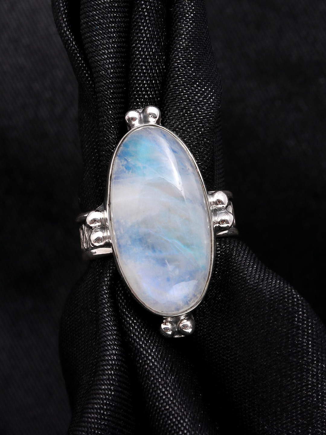 ORO ALMA Ethereal Rainbow Moonstone Silver Ring