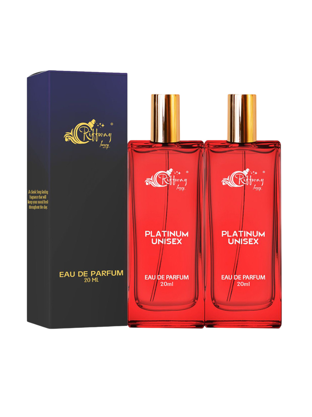 riffway Set Of 2 Platinum Long Lasting Eau De Parfum - 20 ml Each