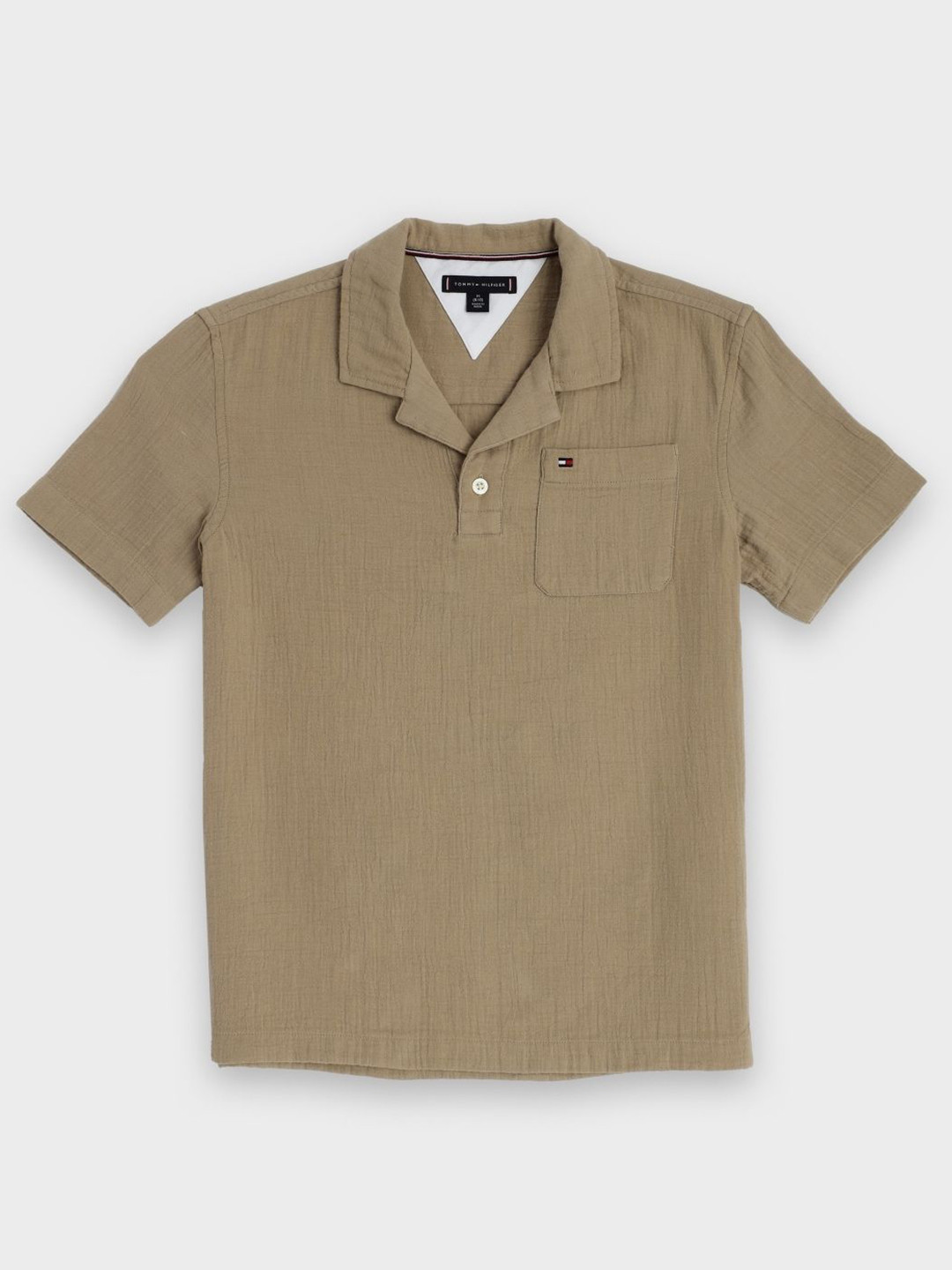 Tommy Hilfiger Boys Outlet Cuban Collar Pure Cotton Shirt