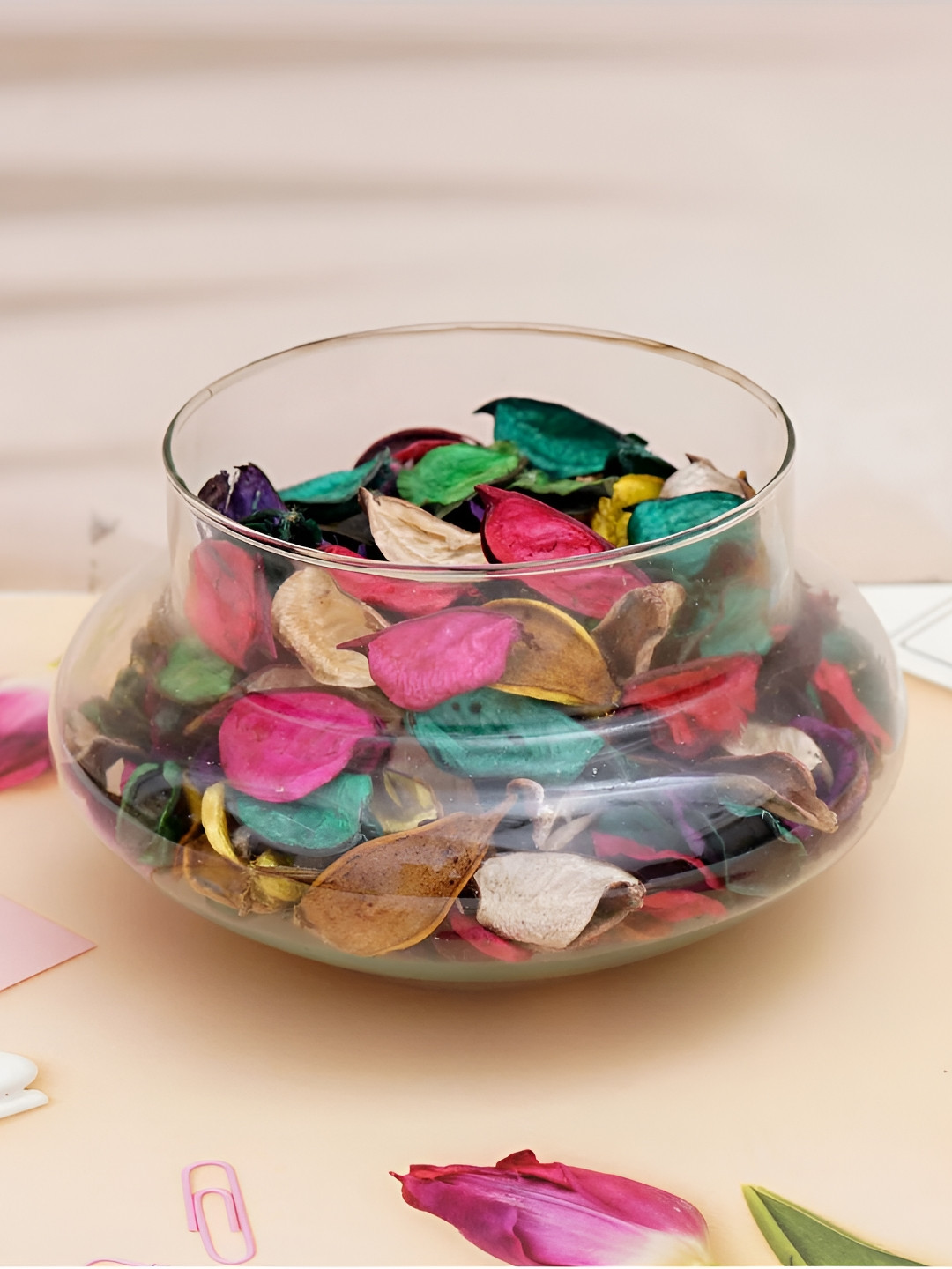 VoiDrop Transparent Glossy Glass Flower Pot