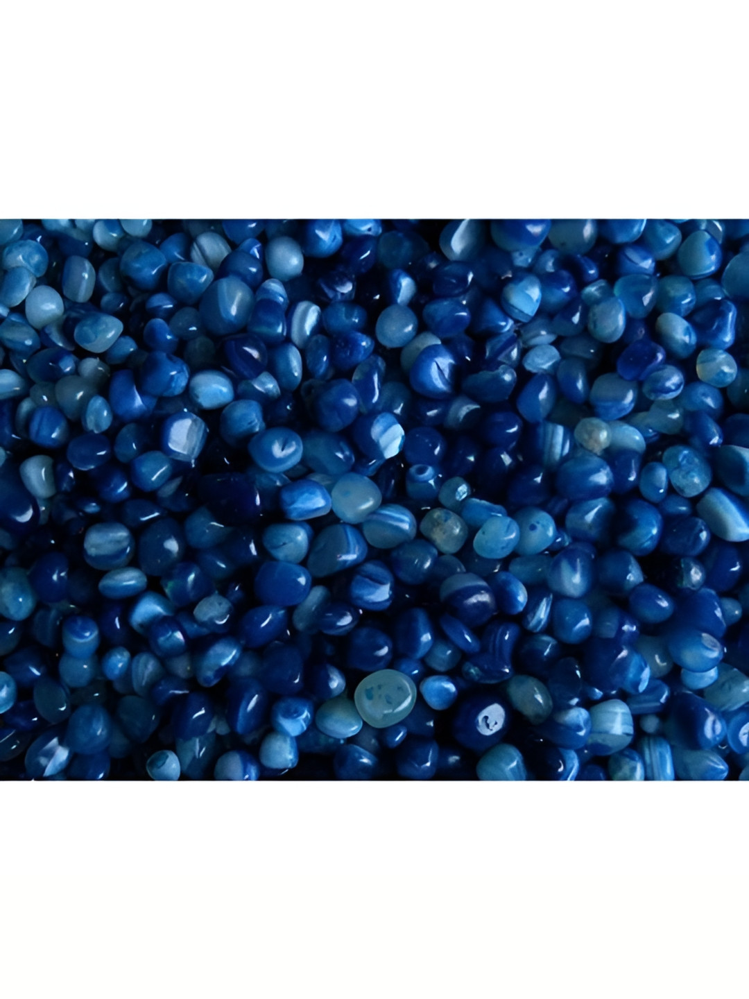 VANNEF Blue Glossy Onyx Pebbles Stones for Home Table Decoration & Vase Filler