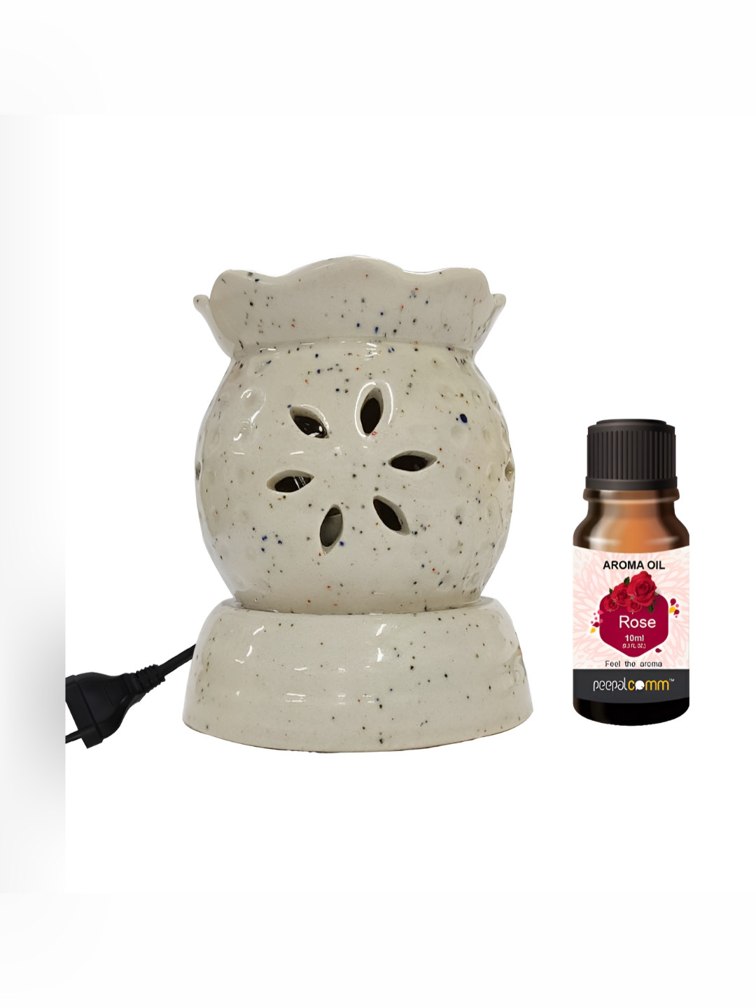 PEEPALCOMM White Flower Diffuser & Aroma Oil 10ml