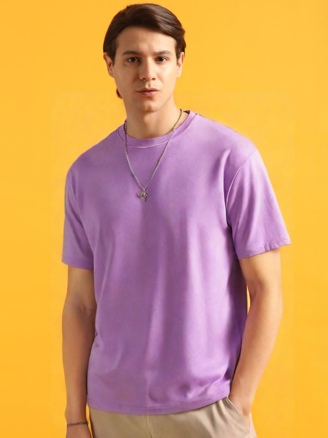 SOLSTICE Textured Short Sleeves Casual T-shirt