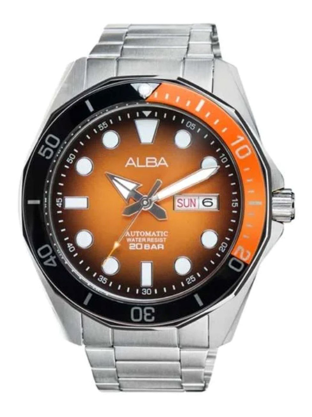 Alba by seiko Orange black gradation dial Automatic Watch AL4547X1