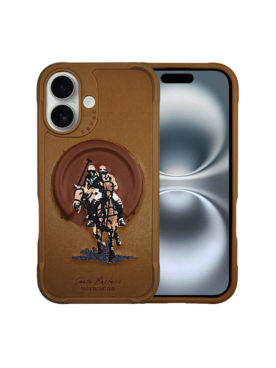 TREEMODA Leather Magsafe Embroidery iphone 16 Back Case Mobile Accessories