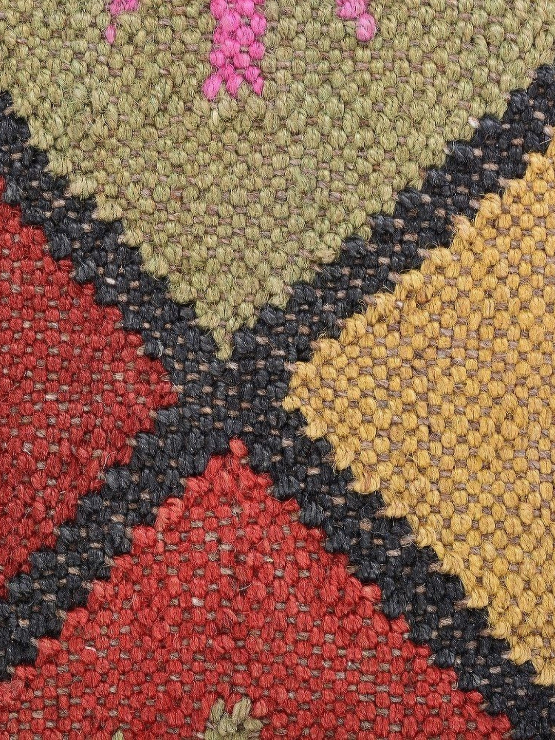 Trade Star Yellow Jute Washable Embroidered Square Cushion Cover -18x18In