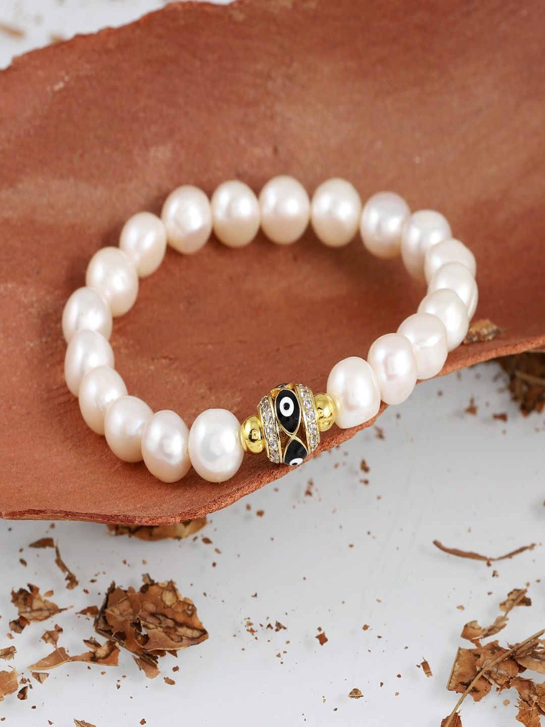 Nirvana Unisex Brass Pearls Bracelet