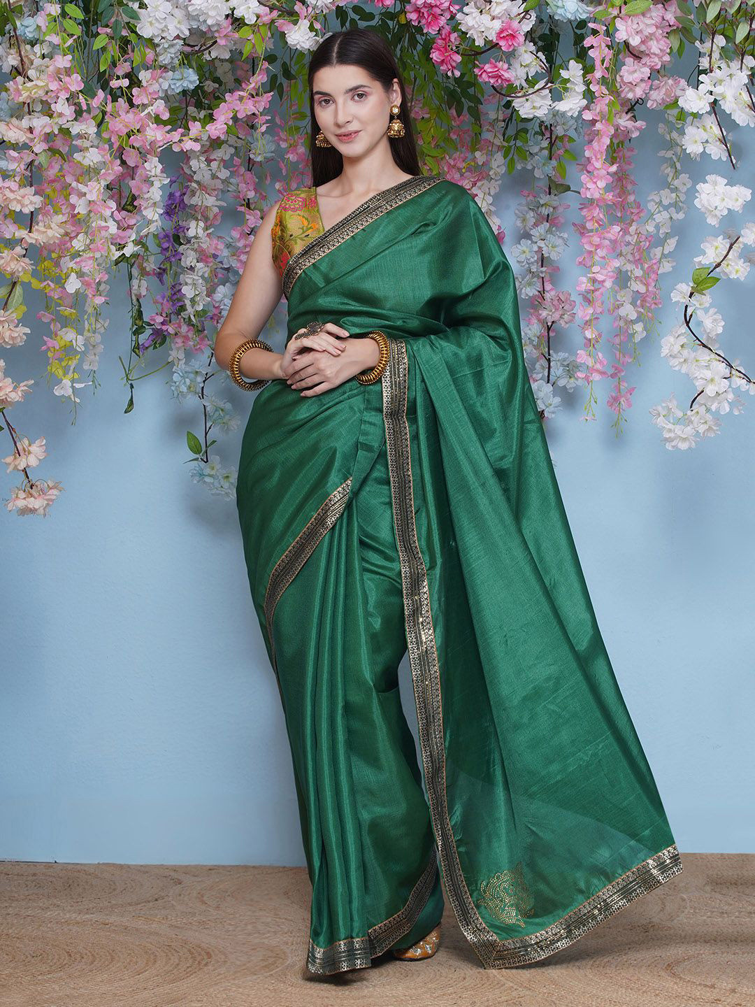 LABEL KASHI Zari Silk Blend Saree