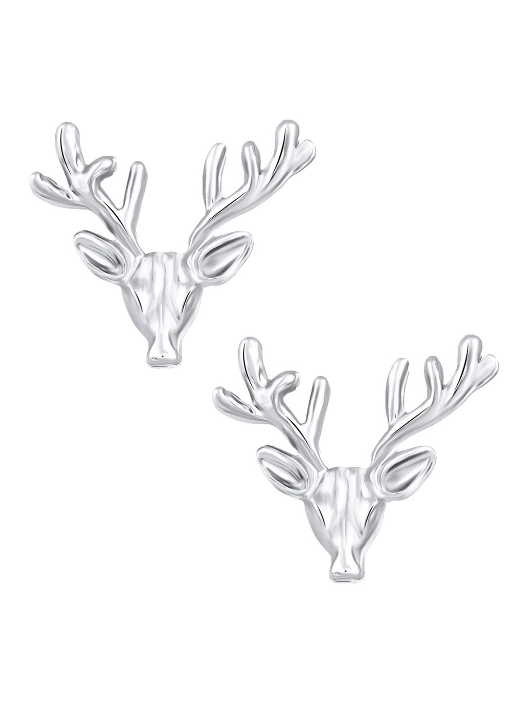 Mahi Set of 2 Deer-Face Shaped Wedding Brooch  Lapel Pin  Collor Pin