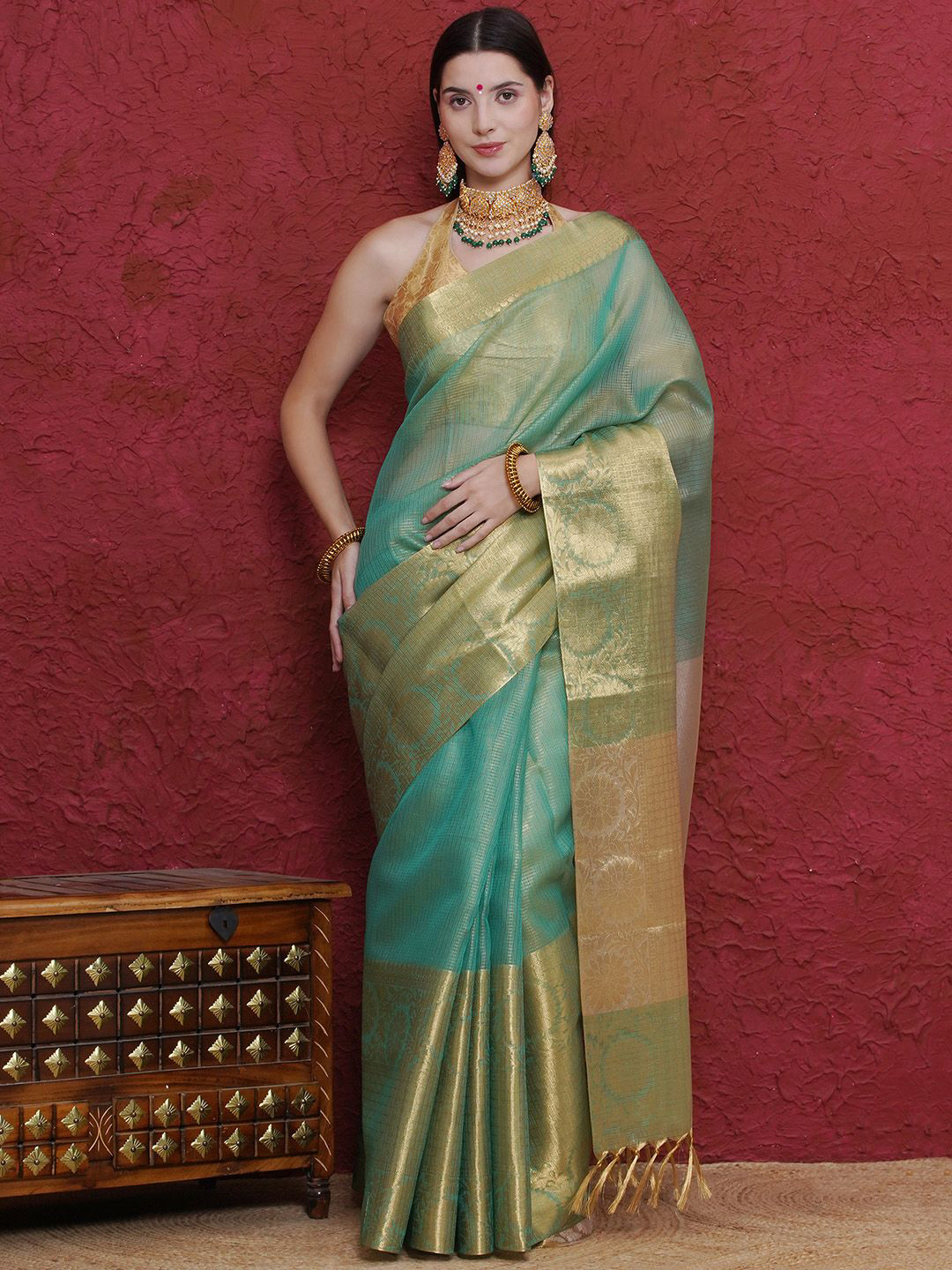 LABEL KASHI Woven Design Tissue Banarasi Saree