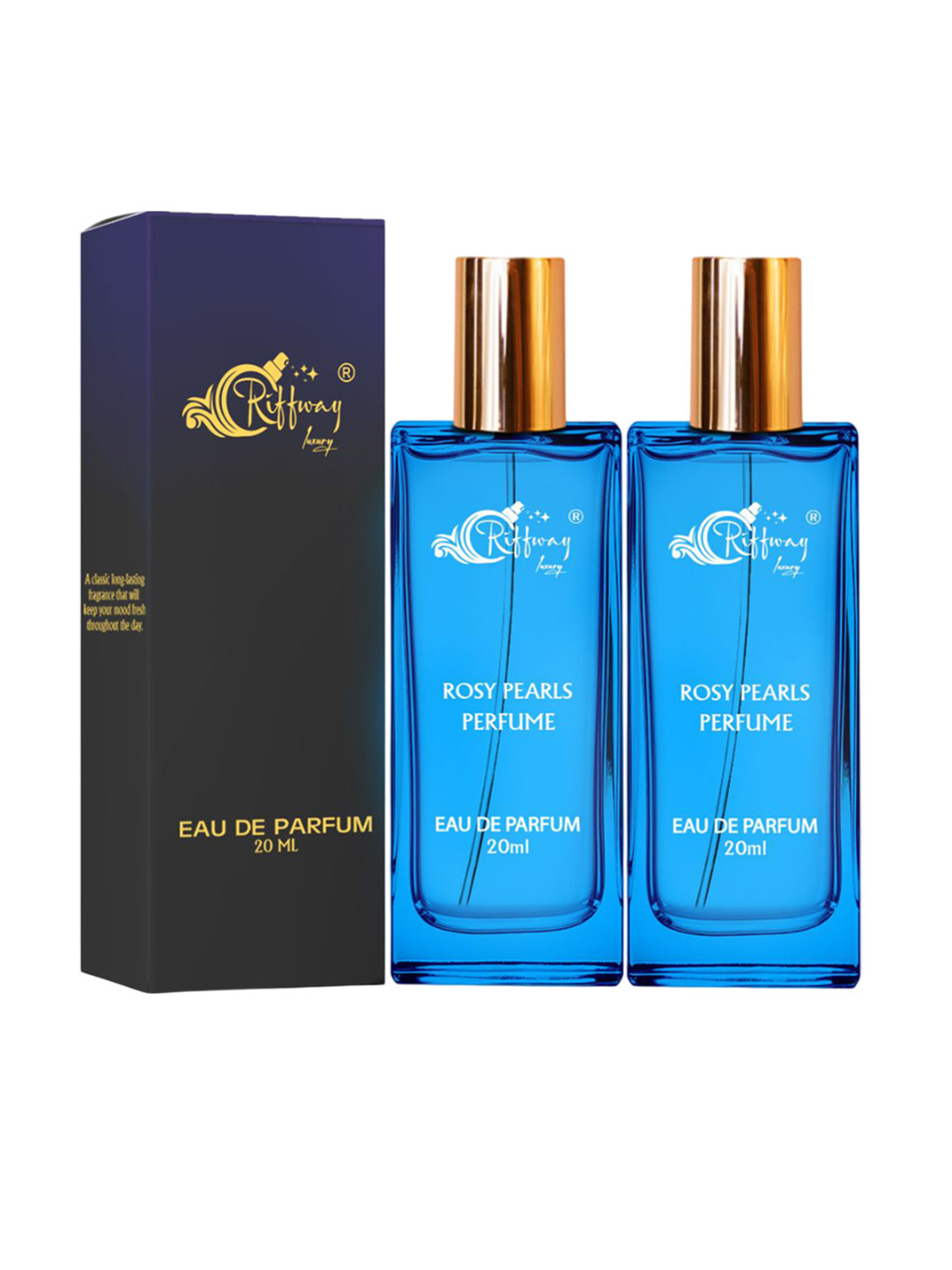 riffway Women Rosy Pearls Set Of 2 Exotic & Feminine Long Lasting Eau De Parfum 20ml Each