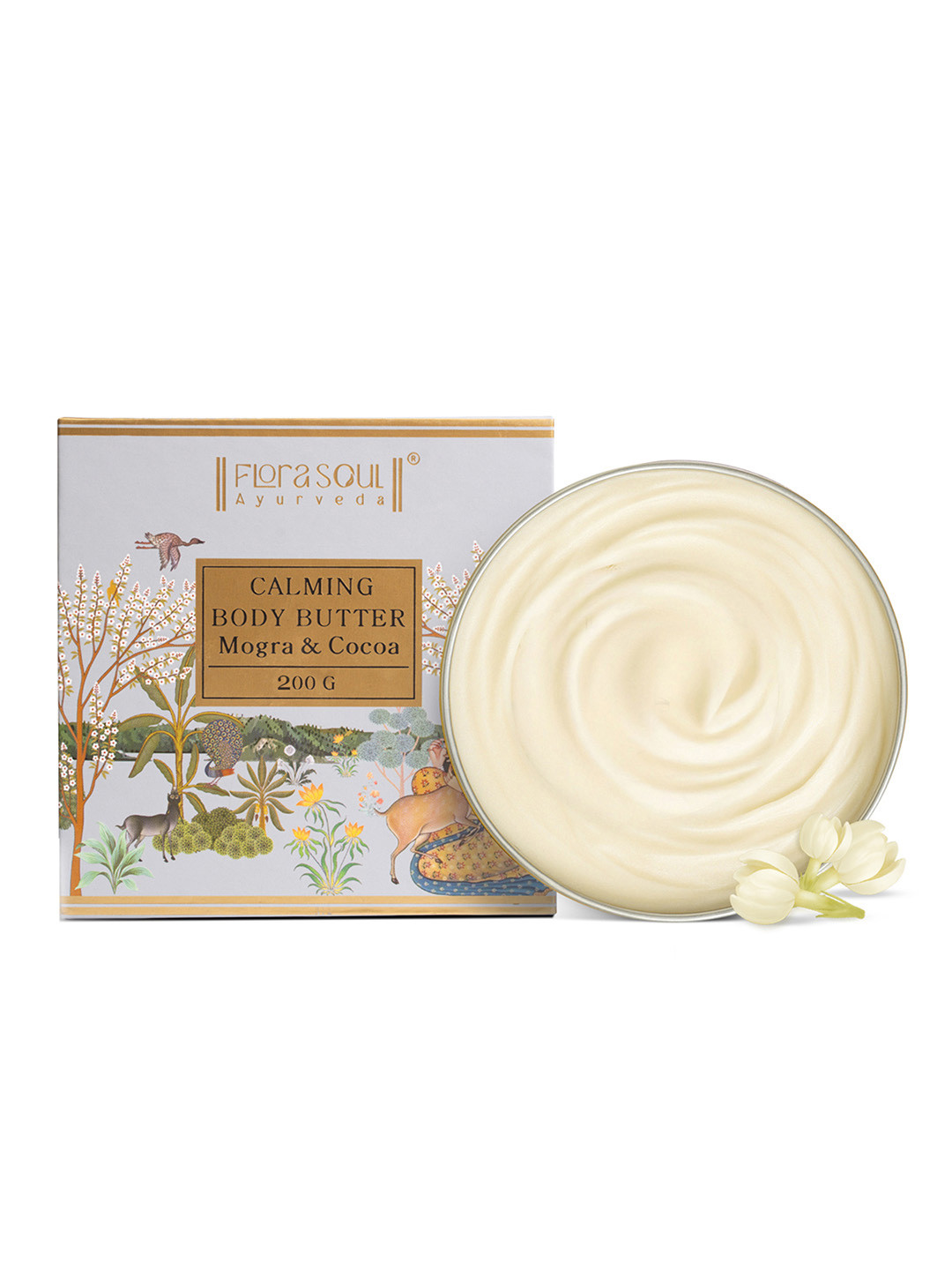 FloraSoul Ayurveda Calming Body Butter With Shea, Cocoa & Olive Butter & Mogra Oil 200gm