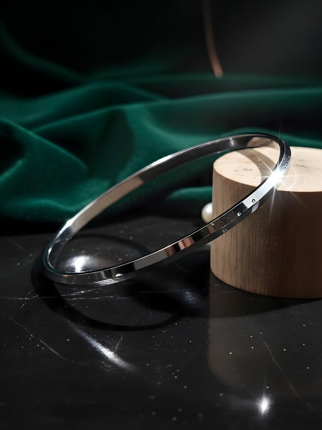 PARASMONI Men Silver Bangle-Style Bracelet